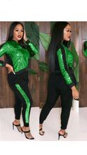 Load image into Gallery viewer, SEQUINS ZIPPER TOP AND 2-PIECE SET
