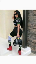 Load image into Gallery viewer, LETTER PRINT PATCHWORK TEE AND PANTS SET

