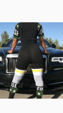 Load image into Gallery viewer, LETTER PRINT PATCHWORK TEE AND PANTS SET
