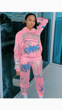 Load image into Gallery viewer, GRAFFITI PRINT HOODIE 2-PIECE SET
