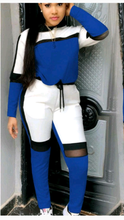 Load image into Gallery viewer, Two piece patchwork hoodie and pants set
