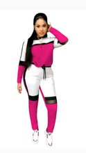 Load image into Gallery viewer, Two piece patchwork hoodie and pants set
