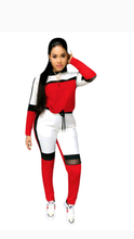 Load image into Gallery viewer, Two piece patchwork hoodie and pants set
