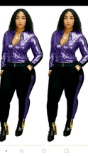 Load image into Gallery viewer, SEQUINS ZIPPER TOP AND 2-PIECE SET

