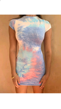 Load image into Gallery viewer, TIE-DYE SHORT SLEEVE BODYCON DRESS
