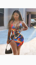 Load image into Gallery viewer, GRAPHIC PRINT HOLLOWED OUT BODYCON DRESS
