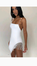 Load image into Gallery viewer, RHINESTONE TASSLE PATCHWORK SLIP-ON BODYCON DRESS
