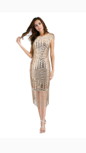 Load image into Gallery viewer, ROUND COLLAR SEQUIN DESIGN BODYCON DRESS
