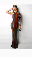 Load image into Gallery viewer, SLEEVELESS GRAPHIC PRINT BODYCON DRESS WITH MATCHING SCARF

