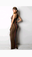 Load image into Gallery viewer, SLEEVELESS GRAPHIC PRINT BODYCON DRESS WITH MATCHING SCARF
