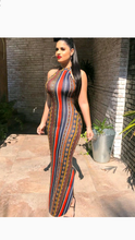 Load image into Gallery viewer, SLEEVELESS GRAPHIC PRINT BODYCON DRESS WITH MATCHING SCARF
