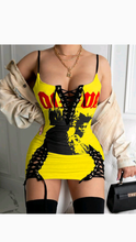 Load image into Gallery viewer, GRAPHIC PRINT LACE UP BODYCON DRESS
