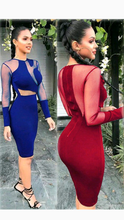 Load image into Gallery viewer, SEXY SEE THROUGH MESH PATCHWORK BODYCON DRESS
