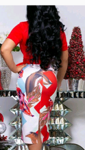 Load image into Gallery viewer, SHORT SLEEVE SASH XMAS STYLE RIBBON BODYCON DRESS
