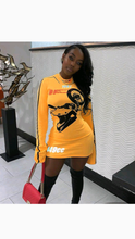 Load image into Gallery viewer, MOTORCYCLE PRINT BODYCON DRESS
