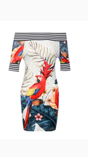 Load image into Gallery viewer, OFF THE SHOULDER GRAPHIC PRINT BODYCON DRESS
