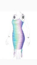 Load image into Gallery viewer, GRADIENT RAINBOW COLOR BODYCON SLIP DRESS

