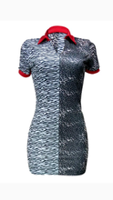 Load image into Gallery viewer, V-NECK ZEBRA/LEOPARD ANIMAL PRINT PATCHWORK SHORT SLEEVE BODYCON DRESS
