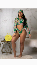 Load image into Gallery viewer, ROUND NECK CONTRAST COLOR 3-PIECE SWIMSUIT SET
