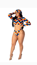 Load image into Gallery viewer, ROUND NECK CONTRAST COLOR 3-PIECE SWIMSUIT SET
