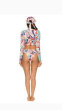 Load image into Gallery viewer, STAND COLLAR  ZIPPER TOP AND BIKINI BOTTOM 3-PIECE SET
