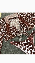 Load image into Gallery viewer, SEXY LEOPARD LACE-UP 3-PIECE SWIMSUIT SET
