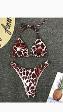 Load image into Gallery viewer, SEXY LEOPARD LACE-UP 3-PIECE SWIMSUIT SET
