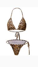 Load image into Gallery viewer, SEXY V-NECK LEOPARD PRINT 3-PIECE BIKINI SET WITH MATCHING COVER UP
