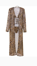 Load image into Gallery viewer, SEXY V-NECK LEOPARD PRINT 3-PIECE BIKINI SET WITH MATCHING COVER UP

