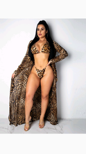 Load image into Gallery viewer, SEXY V-NECK LEOPARD PRINT 3-PIECE BIKINI SET WITH MATCHING COVER UP
