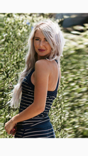Load image into Gallery viewer, STRIPED PATCHWORK BACKLESS TOP WITH BIKINI 2-PIECE SET
