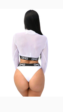 Load image into Gallery viewer, LETTER PRINT MESH LONG SLEEVE 3-PIECE BIKINI SET
