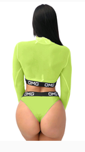 Load image into Gallery viewer, LETTER PRINT MESH LONG SLEEVE 3-PIECE BIKINI SET
