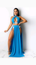 Load image into Gallery viewer, CUT OUT HALTER NECK SIDE-SLIT 3-PIECE SWIMSUIT SET
