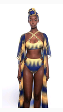 Load image into Gallery viewer, GRAPHIC PRINT HALTER NECK 3-PIECE SWIMSUIT SET

