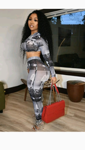 Load image into Gallery viewer, GRAPHIC PRINT MESH SEE THROUGH TOP AND PANTS
