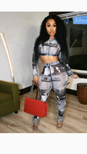 Load image into Gallery viewer, GRAPHIC PRINT MESH SEE THROUGH TOP AND PANTS

