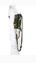Load image into Gallery viewer, BLACK SOLID COLOR JUMPSUIT WITH CAMOUFLAGE OR RED WAISTBELT
