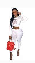Load image into Gallery viewer, GRAPHIC PRINT CROP TOP AND PANTS 2-PIECE SET
