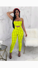 Load image into Gallery viewer, PLAID PRINT TUBE TOP AND SLING JUMPSUIT
