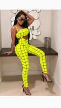 Load image into Gallery viewer, PLAID PRINT TUBE TOP AND SLING JUMPSUIT
