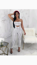 Load image into Gallery viewer, PLAID PRINT TUBE TOP AND SLING JUMPSUIT
