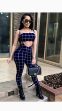 Load image into Gallery viewer, PLAID PRINT TUBE TOP AND SLING JUMPSUIT
