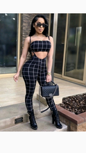 Load image into Gallery viewer, PLAID PRINT TUBE TOP AND SLING JUMPSUIT
