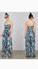 Load image into Gallery viewer, LACE-UP TUBE TOP AND WIDE LEG PANTS WITH GEOMETRIC PRINT
