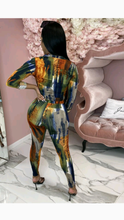 Load image into Gallery viewer, TYE-DIE PRINTED LAPEL TOP AND PANTS SET
