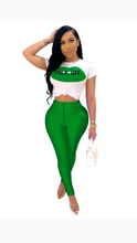 Load image into Gallery viewer, LIPS GRAPHIC PRINT TEE WITH PANTS SET
