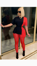 Load image into Gallery viewer, SEXY PATCHWORK TOP AND MESH PANTS SET
