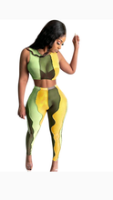 Load image into Gallery viewer, COLOR BLOCKING TOP AND PANTS SET

