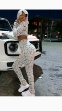 Load image into Gallery viewer, SNAKE PRINTED HOODIE CROP TOP AND PANTS SET

